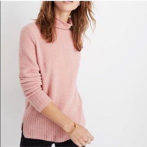 Women’s Madewell Inland Turtleneck Wool/Alpaca Blend Sweater Pink/Mauve Size M